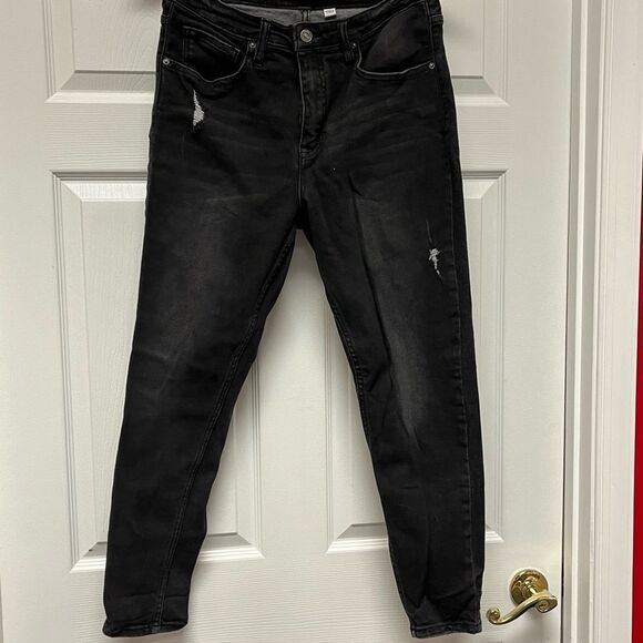 Union Bay Black High Rise Distressed Jeans sz 13 - Picture 2 of 6